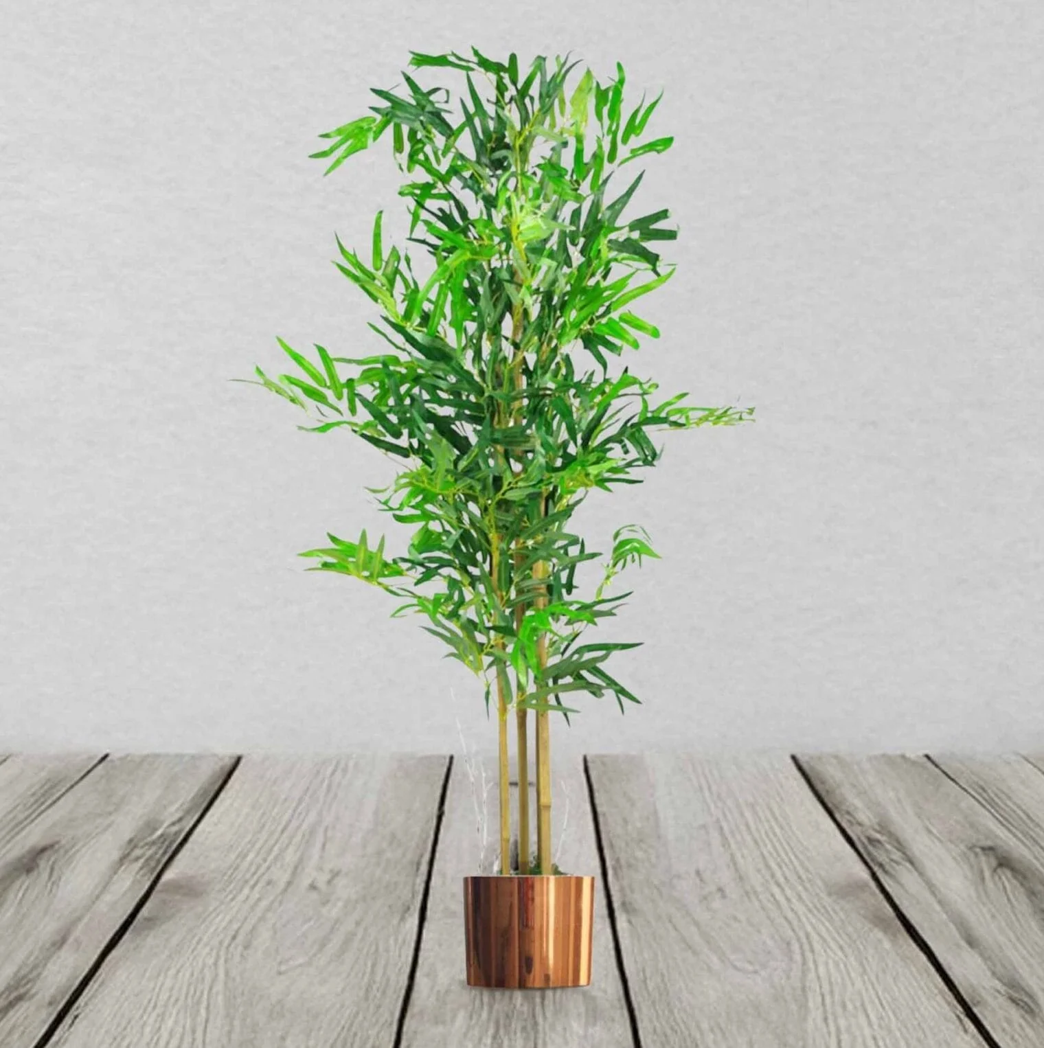 Natural Look Artificial Bamboo Plants Trees - with Metal Planter - Image 2