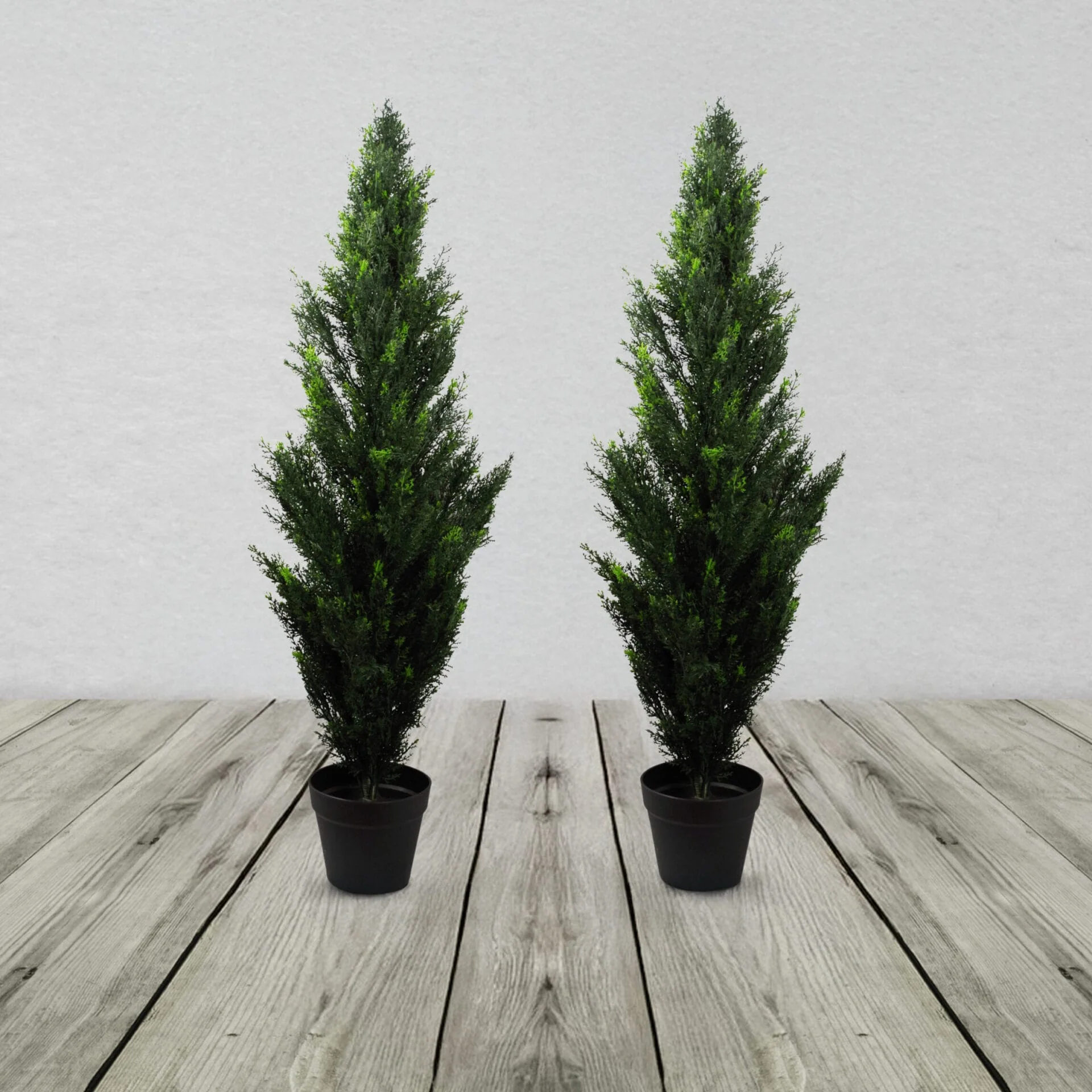 Pair of Artificial Cedar Cypress Topiary