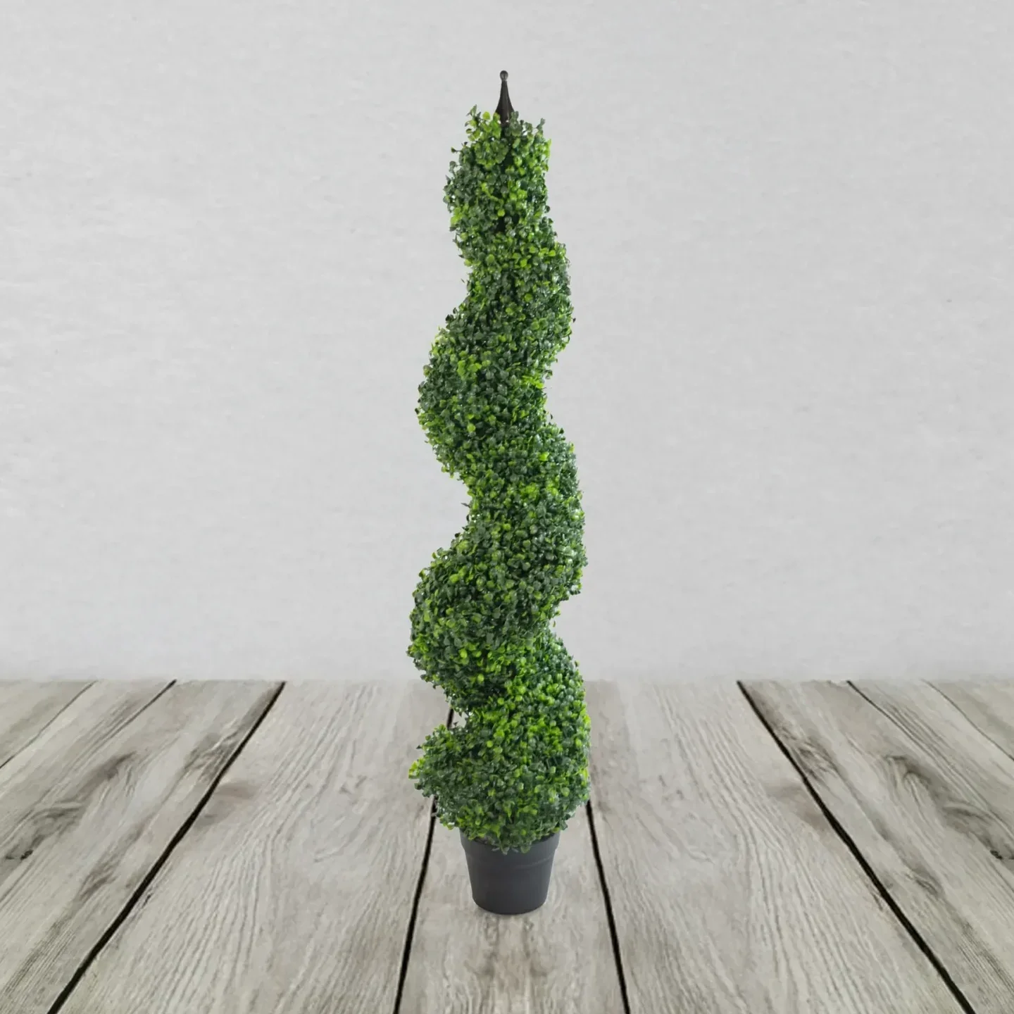 Tall Artificial Boxwood Tower Topiary Spiral Metal Top Tree